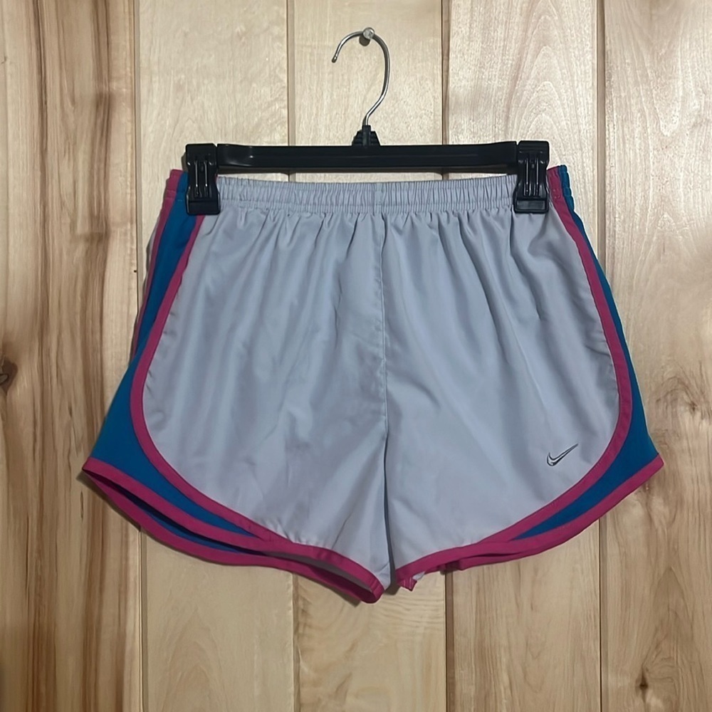 Nike Grey Pink and Blue Running Shorts Size S‎